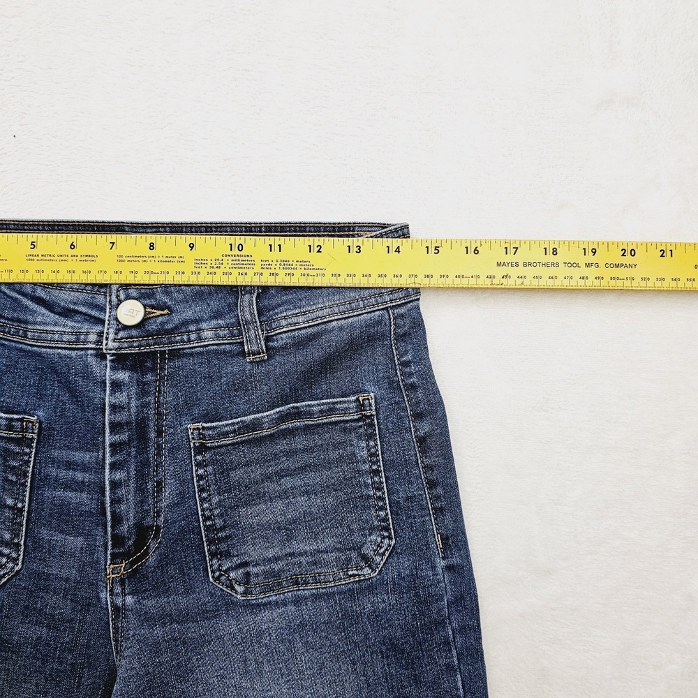 Oat New York Womens 6 28 Cropped Wide Leg High Rise Medium Wash Jeans - Picture 6 of 11